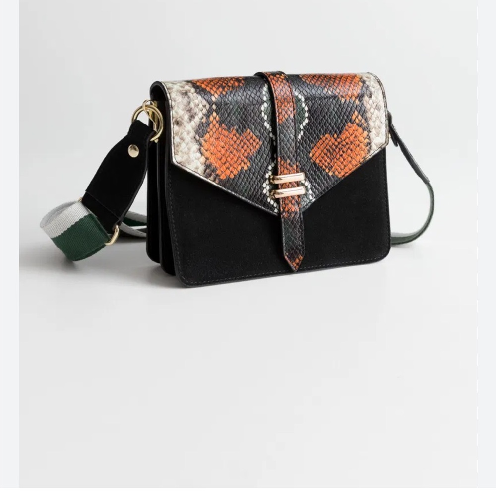 NWOT & other stories snake and suede accordion bag